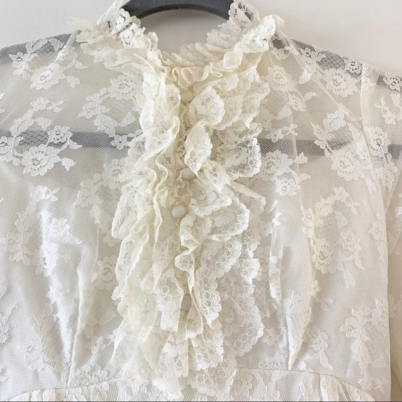 Vintage‎ Bridallure Prairie Lace Wedding Dress 70’s - Picture 4 of 15